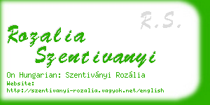 rozalia szentivanyi business card